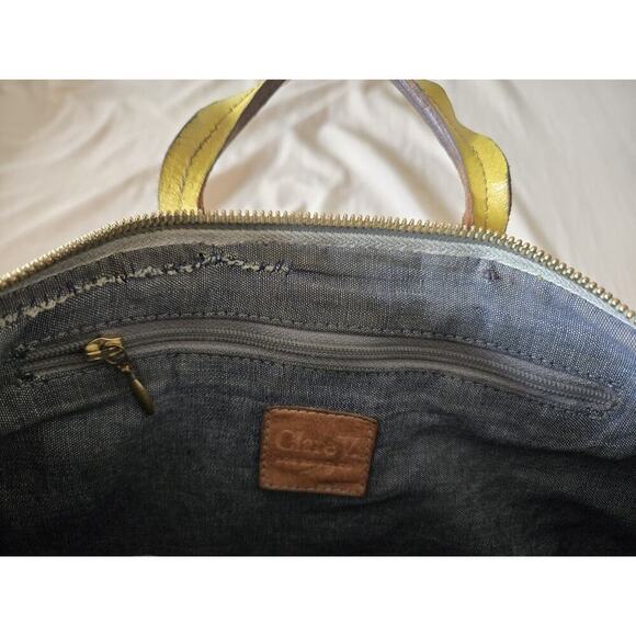 Clare V Womens Leather Marcelle Backpack Yellow Anthropologie Sunshine Rustic - Picture 10 of 12